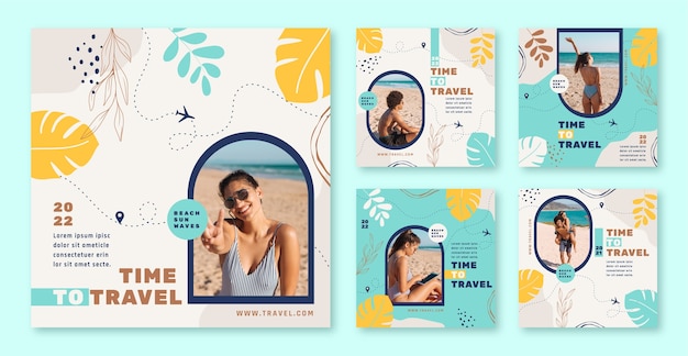 Flat design travel agency design