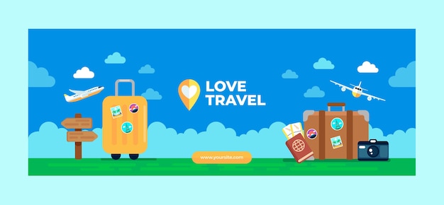 Flat design travel agency facebook cover