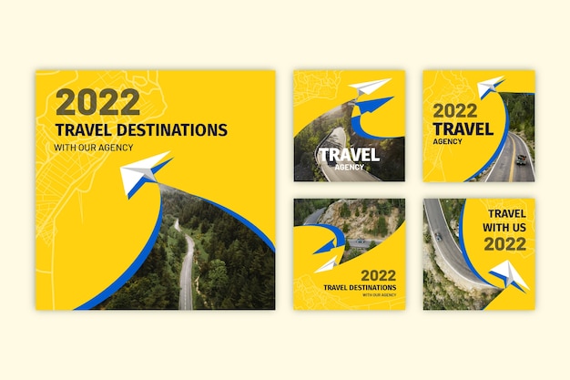 Free Vector flat design travel agency instagram post