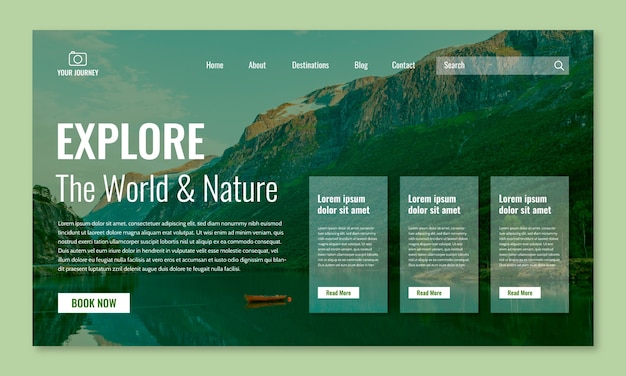 Flat design travel agency landing page