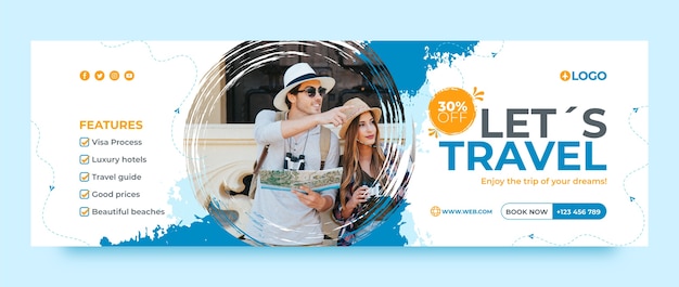 Flat design travel agency template