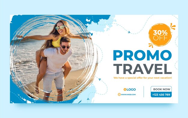 Flat design travel agency template