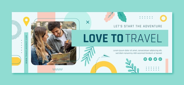 Flat design travel agency template