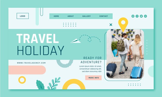 Flat design travel agency template