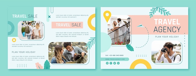 Flat design travel agency template