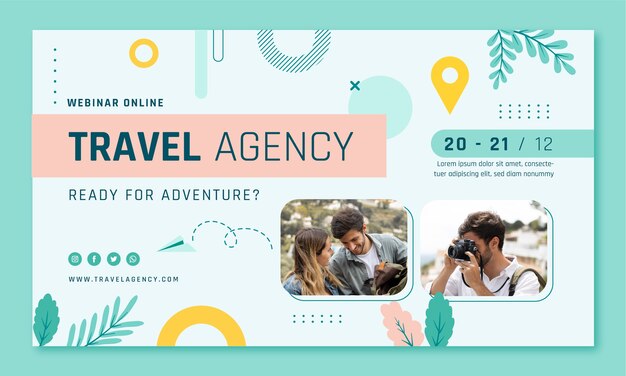 Flat design travel agency template