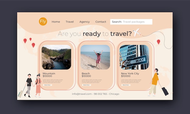 Free Vector flat design travel agency template