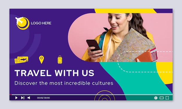 Flat design travel agency template