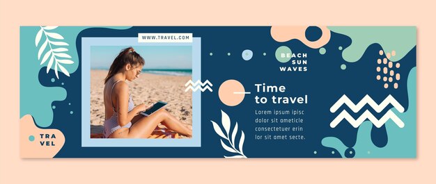 Flat design travel agency twitch banner