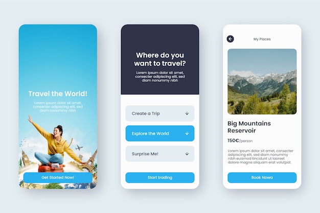 Free Vector flat design travel app template