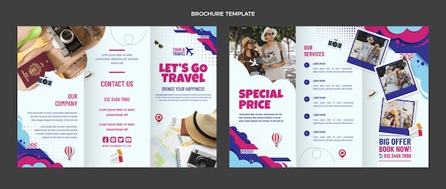 Free Vector flat design of travel brochure