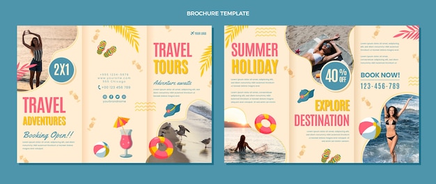 Free vector flat design travel brochure