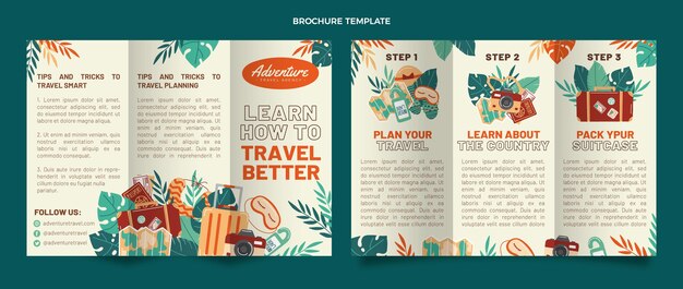 Flat design travel brochure