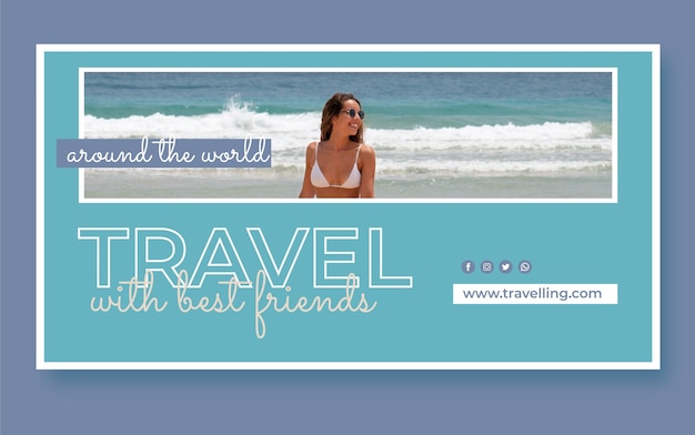 Free Vector flat design travel facebook ad