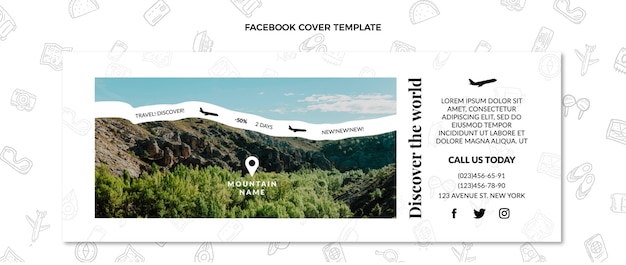 Free Vector flat design travel facebook cover