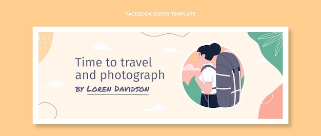 Free Vector flat design travel facebook cover