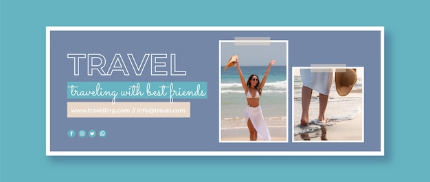 Flat design travel facebook cover