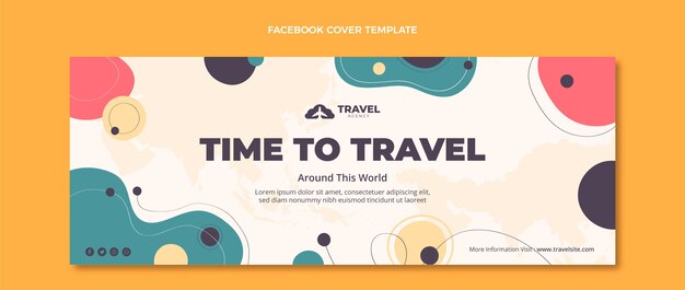 Flat design travel facebook cover