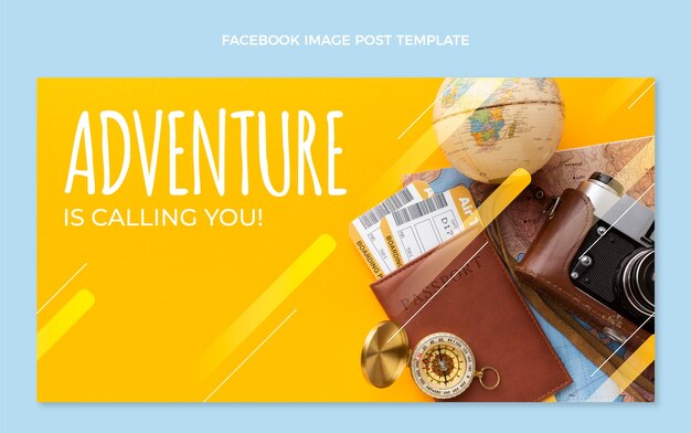 Flat design travel facebook post