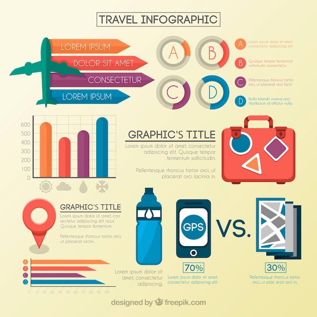 Free Vector flat design travel infographic