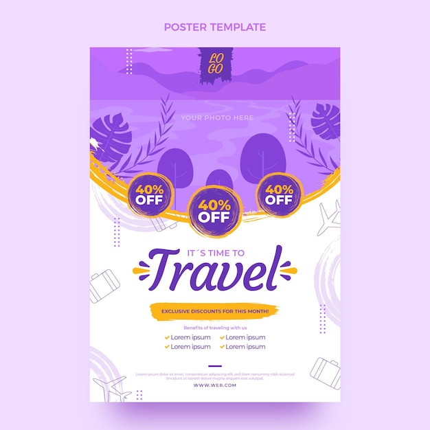 Flat design travel poster