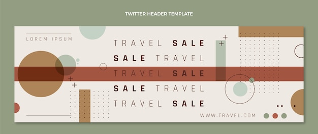 Flat design travel twitter header template