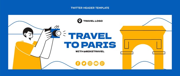 Flat design travel twitter header