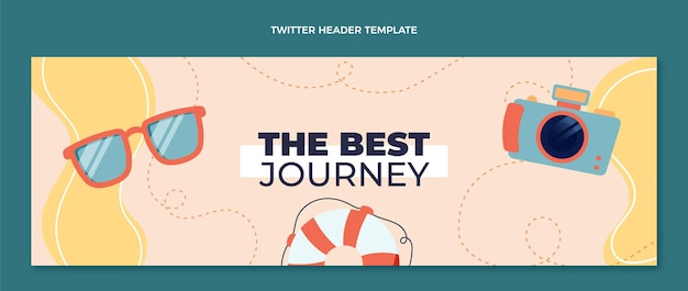 Flat design travel twitter header