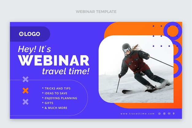 Flat design travel webinar template