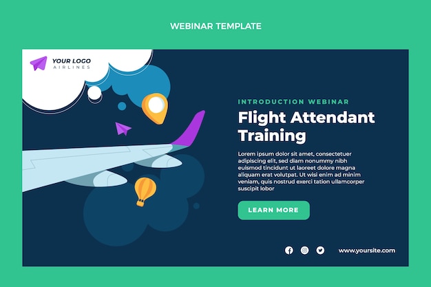 Free Vector flat design travel webinar template