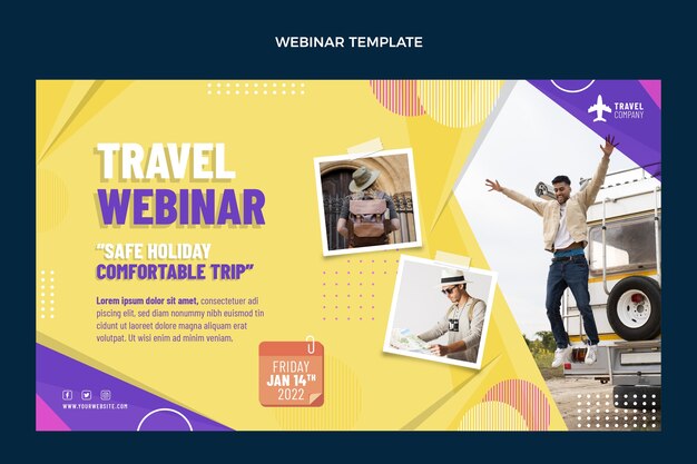 Flat design travel webinar template