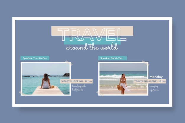 Flat design travel webinar