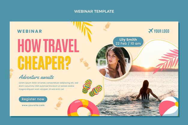 Flat design travel webinar