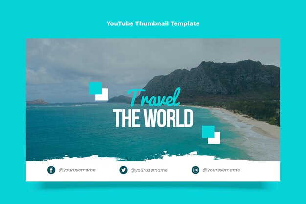 Flat design travel youtube channel art