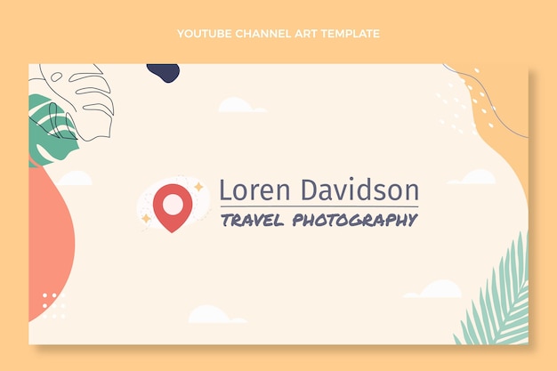 Flat design travel youtube channel