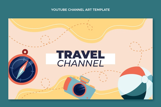 Flat design travel youtube channel