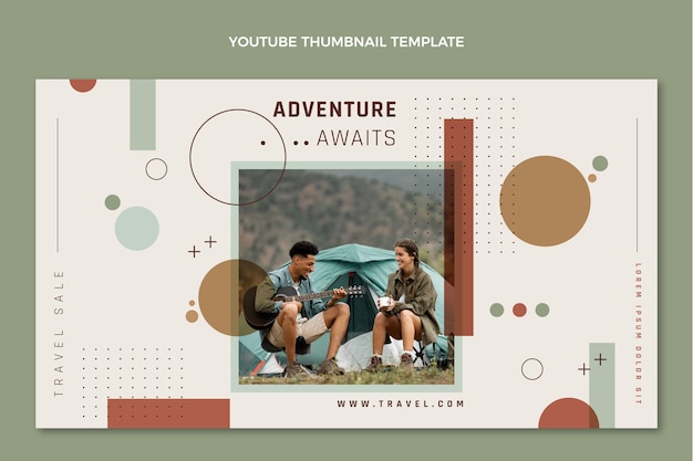 Flat design travel youtube thumbnail