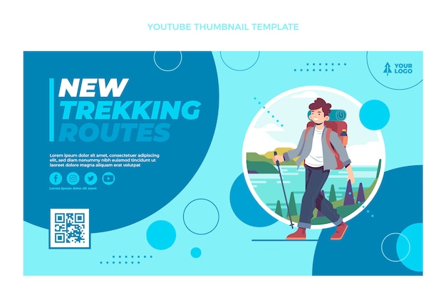 Flat design trekking routes youtube thumbnail