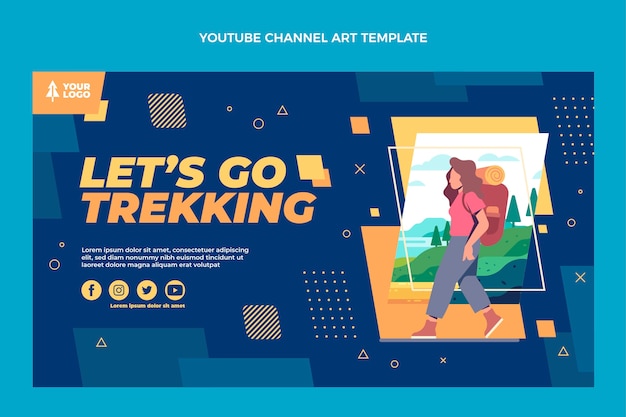 Flat design trekking youtube thumbnail