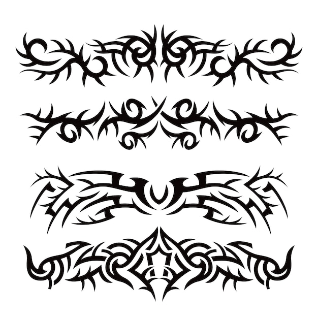 Free Vector flat design tribal tattoo border element