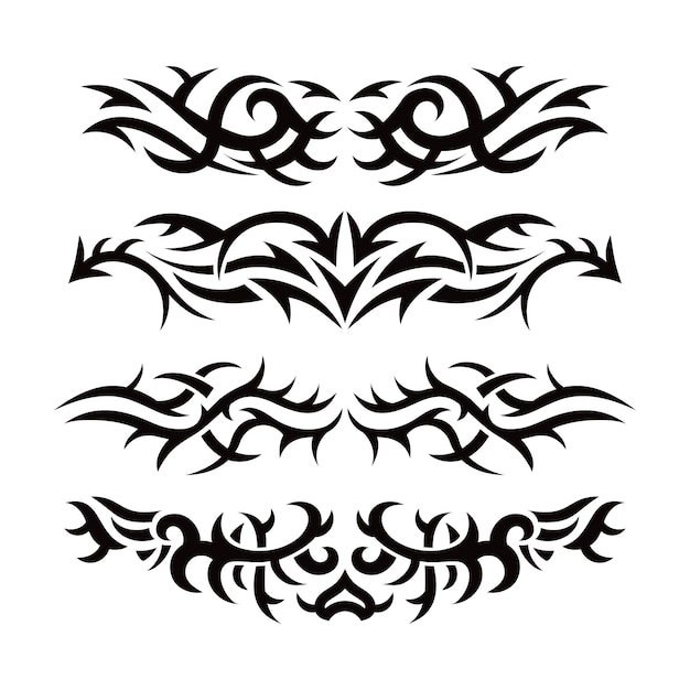 Free Vector flat design tribal tattoo border element