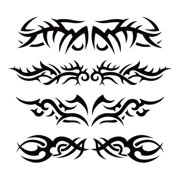 Free Vector flat design tribal tattoo border element