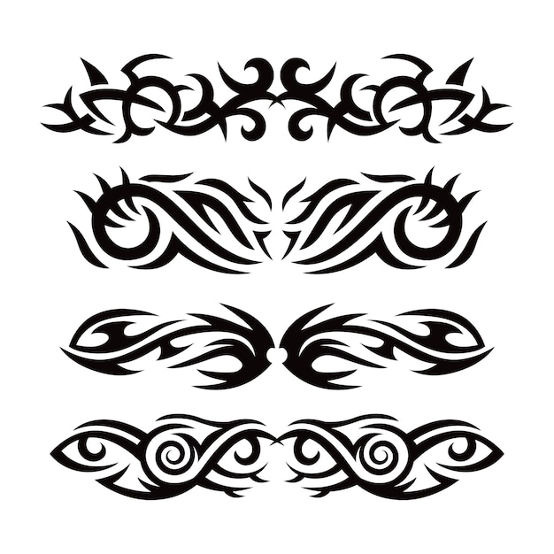 Flat design tribal tattoo border element