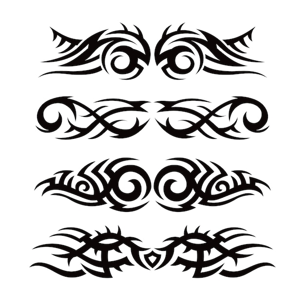 Flat design tribal tattoo border element