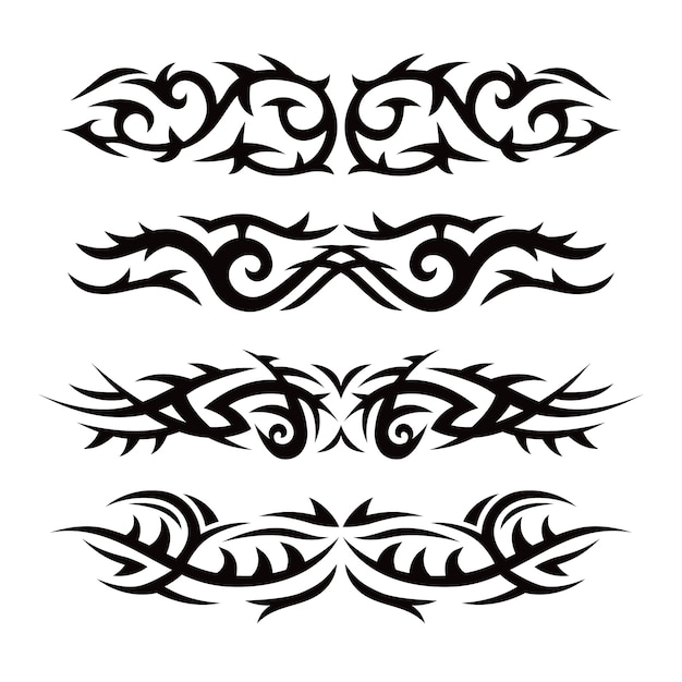 Flat design tribal tattoo border element