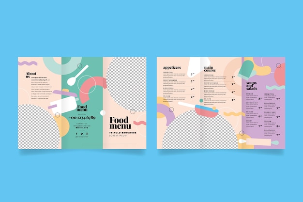 Free Vector flat design trifold menu template