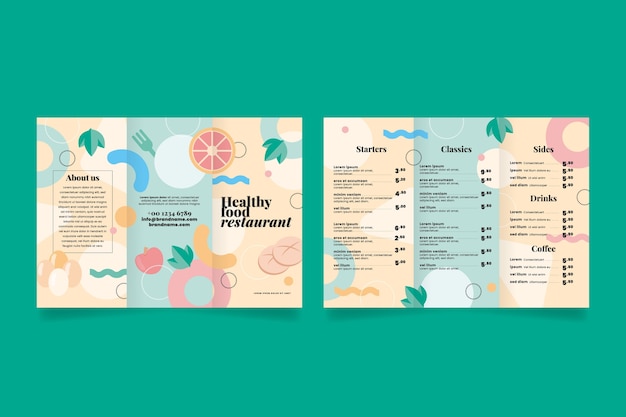 Free Vector flat design trifold menu template