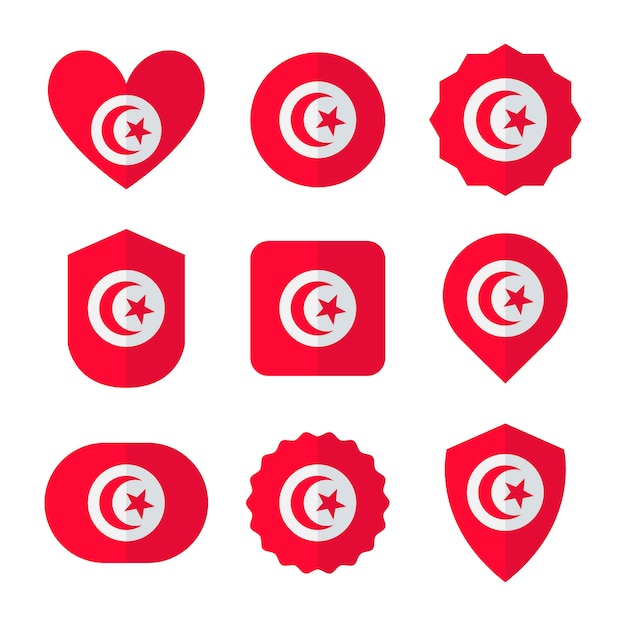 Flat design tunisia national emblems