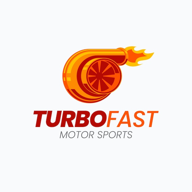 Free Vector flat design turbo logo design