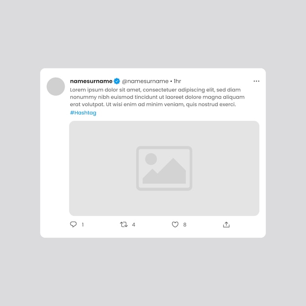 Free vector flat design tweet mockup